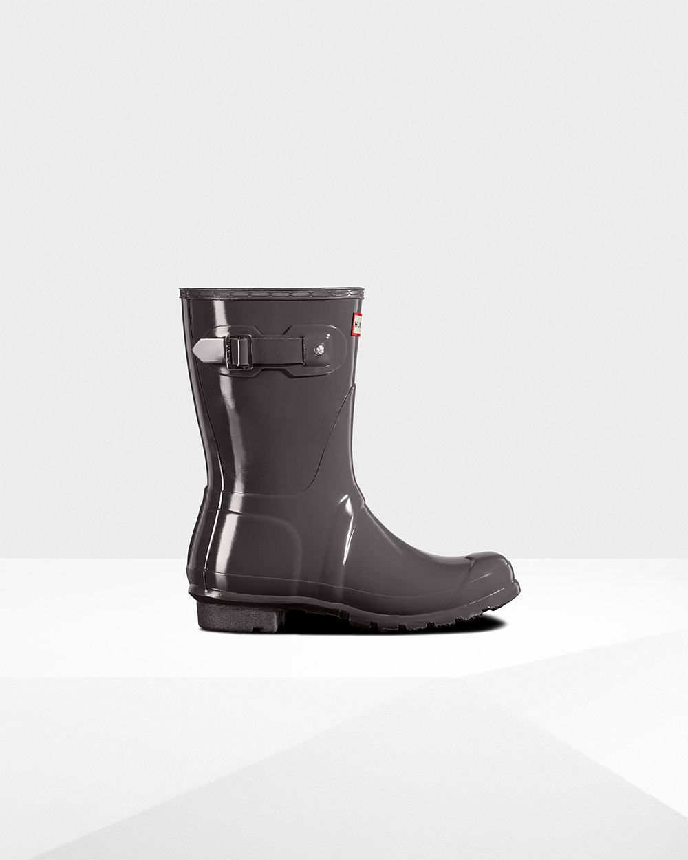 Womens Short Rain Boots - Hunter Original Gloss (95JHKBGUI) - Grey